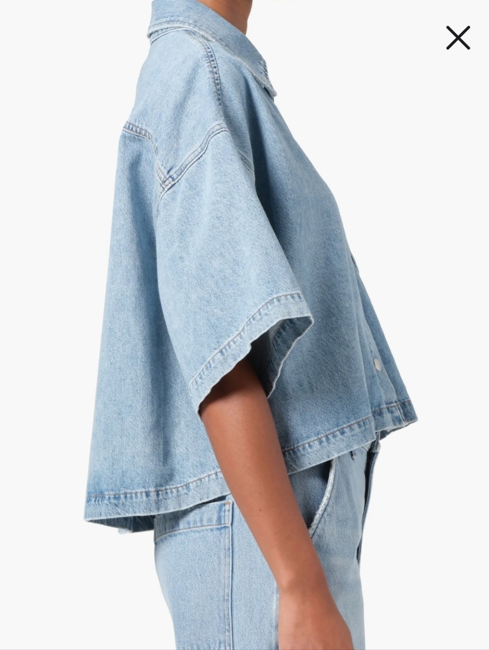 AGOLDE Rona Box Cropped Denim Shirt, size XS - Picture 3 of 16